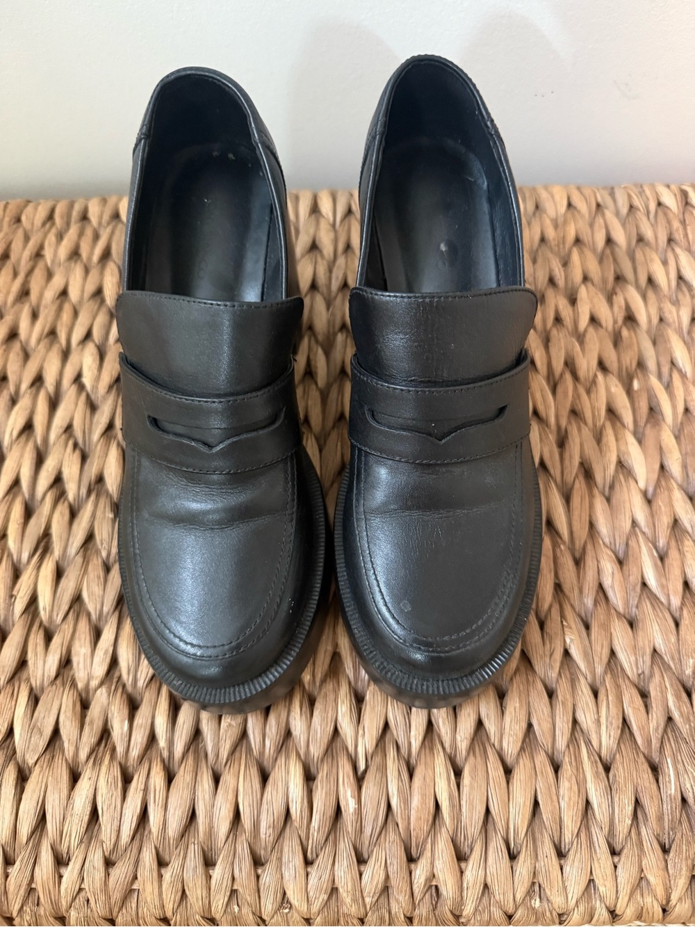 Tony Bianco Black Leather Slip-On Mules